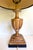 Vintage Neoclassical Whitewashed Carved Wood Urn Table Lamp With Black Shade For Sale - Image 9 of 11