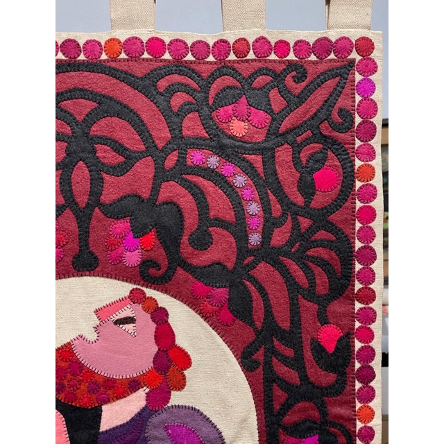 Folk Art Kopel Gurwin, Wool Felt Craft Applique Vintage Israeli Judaica Folk Art Tapestry Kopel Gurwin For Sale - Image 3 of 8