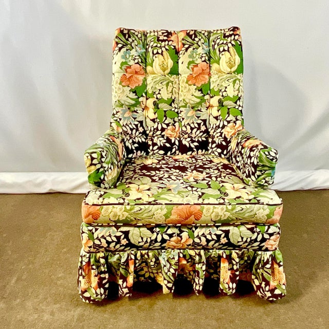 Vintage English Boho Chic Arts & Crafts Drexel Botanical Chintz Flora Lounge Chair, Reupholstered. For Sale - Image 12 of 12