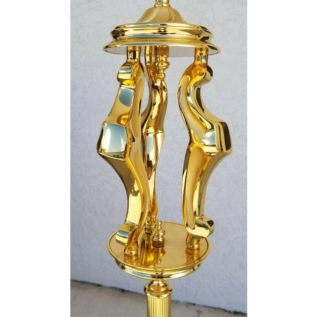 Offering One Of Our Recent Palm Beach Estate Fine Lighting Acquisitions Of A 62" Modern Hollywood Regency Solid Brass...