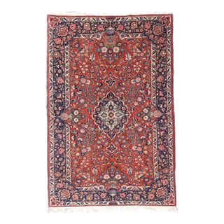 Antique Persian Kashan Rug 4'4'' X 6'10'' For Sale