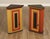 High Quality American Made Set of Two Handcrafted Folk Art Corner Cabinets Featuring Bold Color Blocking In Red, Yellow,...