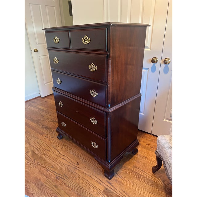 Chippendale Mid 20th Century Kling Solid Mahogany 6 Drawer Dresser For Sale - Image 3 of 7
