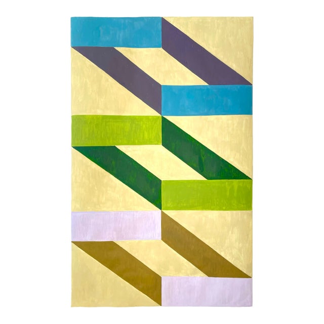 Mixed Media Painting With Cool Tones For Sale