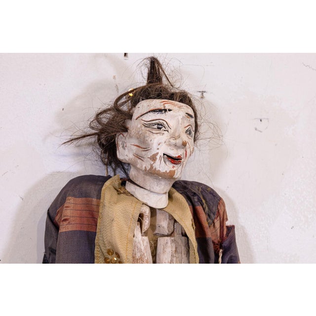 Pair of Antique Burmese Thailand Marionette Puppet Dolls Folk Art For Sale - Image 4 of 11