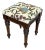 Vintage Upholstered Bombay Company Turned Wood Stool For Sale