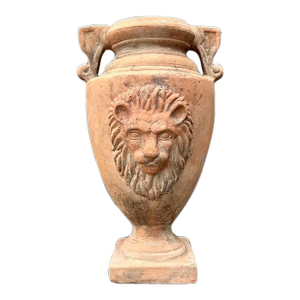 Vintage Terracotta Lion’s Head Urn