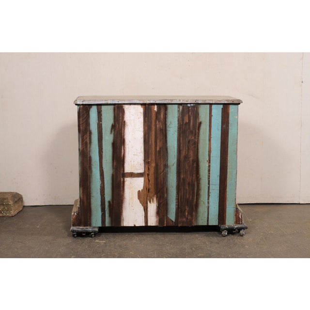 Taupe Vintage Italian Style Painted Reclaimed Wood Buffet Cabinet For Sale - Image 8 of 11