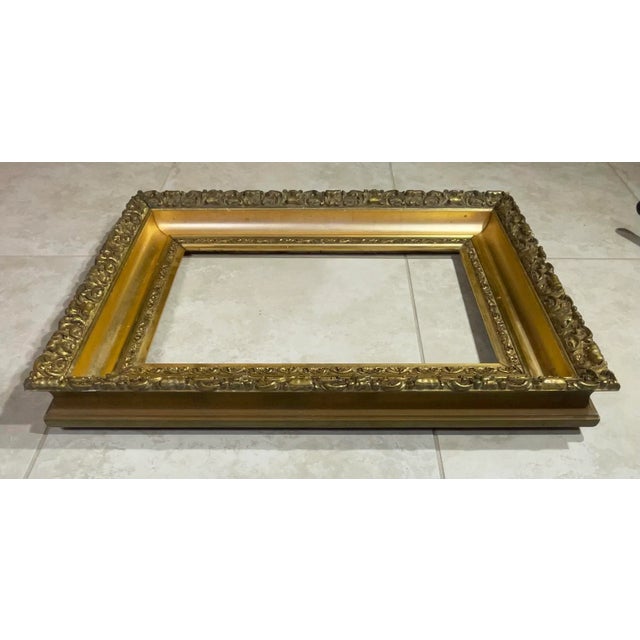 27”.25 X 19”.5 Antique Gold Leaf Wood Frame For Sale - Image 12 of 13