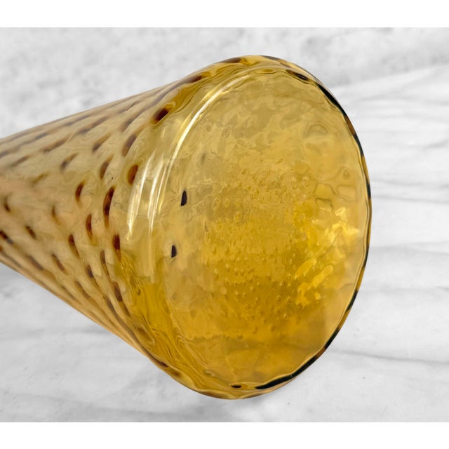 Amber Mid-Century 24" Italian Empoli Amber Optic Art Glass Genie Bottle For Sale - Image 8 of 8