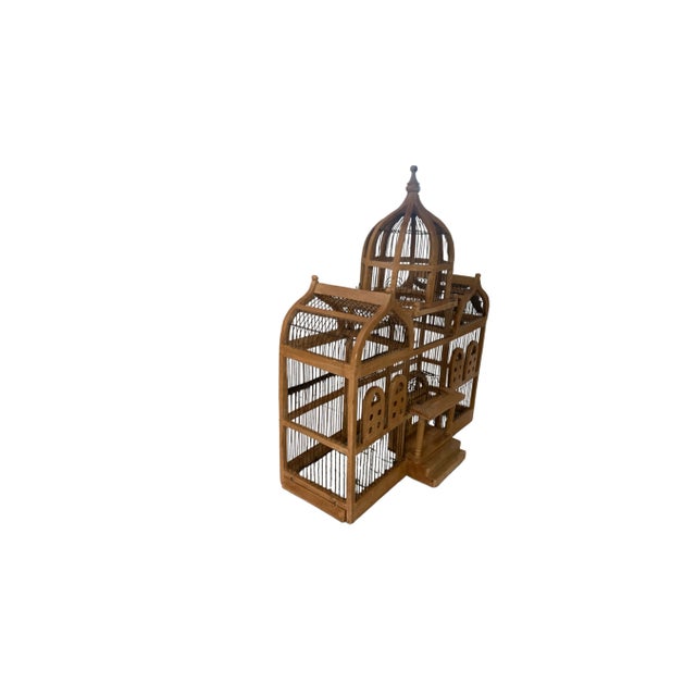 Victorian Vintage Taj Mahal Style Wooden Bird Cage Dome Top Brighton Pavillion Bird Cage For Sale - Image 3 of 8
