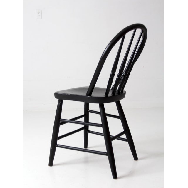 Mid 20th Century Vintage Black Painted Windsor Spindle Back Chair For Sale - Image 5 of 14