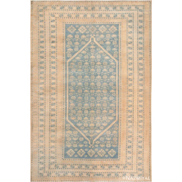Beautiful Light Blue Vintage Turkish Yagcibedir Anatolian Style Rug, Country of Origin: Turkey, Circa Date: Vintage