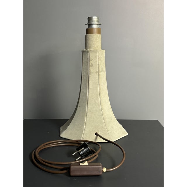 Mid-Century Suede Leather Mushroom Table Lamp, 1960s For Sale - Image 6 of 14