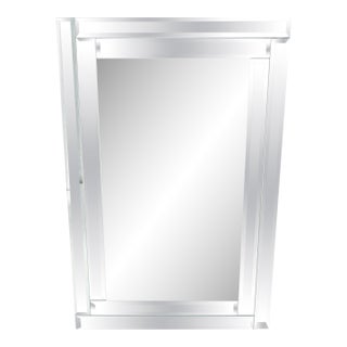Bevelled Mirror 24x36 Frame Studio Made c1970s Wall Mirror MINT For Sale
