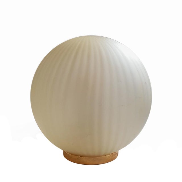Metal Mid-Century Minimalist Globe Hand-Blown Glass Table Lamp For Sale - Image 7 of 7