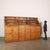 Large display case made of cypress, early 20th century Italy. Elevation consisting of 6 display cases with blown glass...