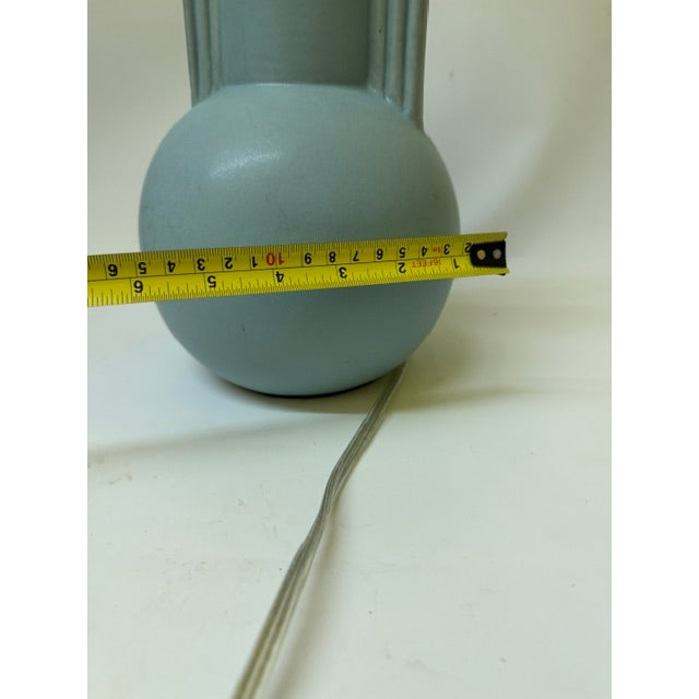 Vintage Art Deco Style Mint Green Ceramic Table Lamp Base – 11.5" For Sale - Image 15 of 16