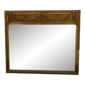 Antique Adam Style Neoclassical Giltwood Framed Wall Mirror