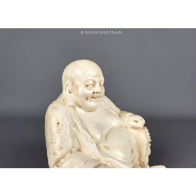 1960s 1960's White Ceramic Buddha Sculpture For Sale - Image 5 of 7