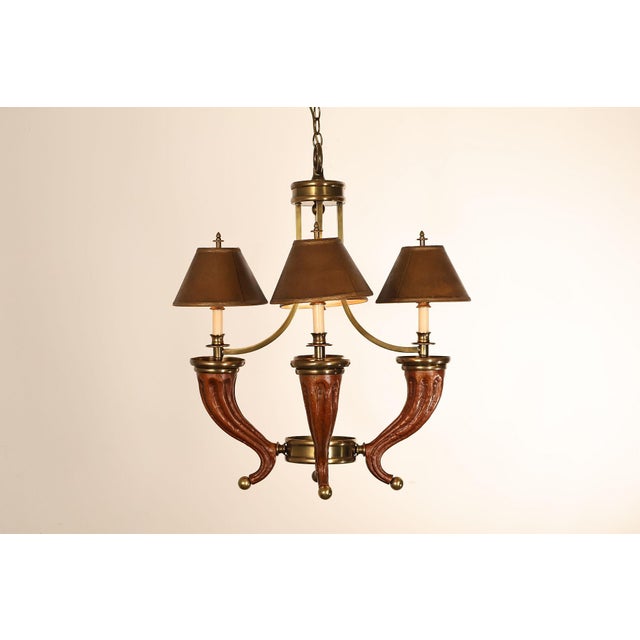 Late 20th Century Chapman Horn Four Light Chandelier For Sale - Image 5 of 18
