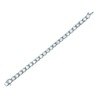 12.22 Carats Diamond Platinum Tennis Bracelet For Sale