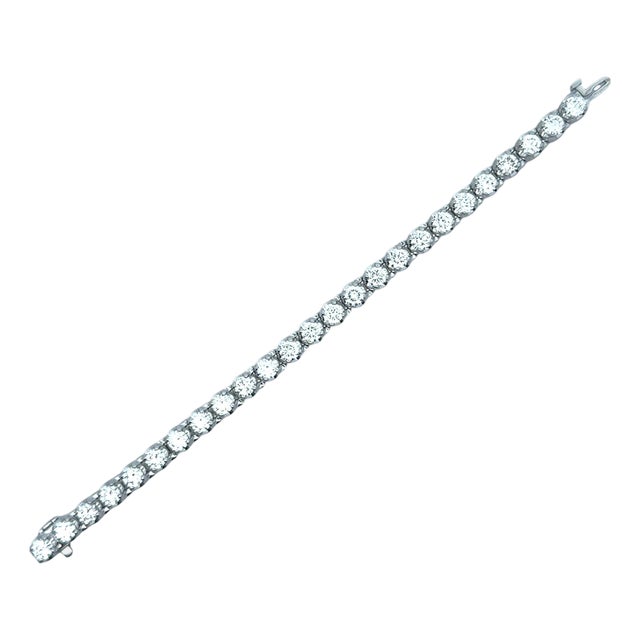 12.22 Carats Diamond Platinum Tennis Bracelet For Sale