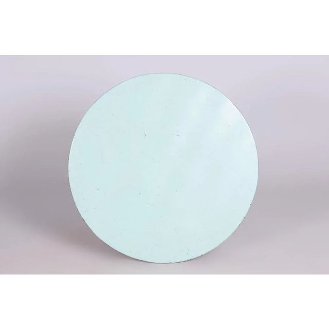 Blue Small Czech Bauhaus Round Side Table in Chrome, 1930s For Sale - Image 8 of 9