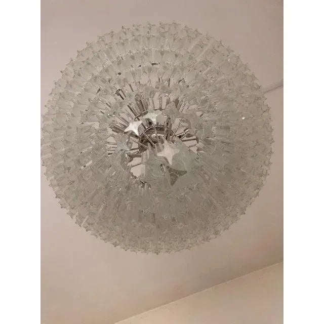 Early 21st Century Murano Glass Transparent Quadriedo Cut Glass Chandelier For Sale - Image 6 of 11