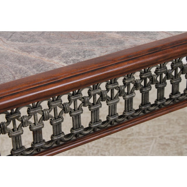 Theodore Alexander Marble Top Mahogany Console Table For Sale - Image 12 of 18