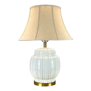 Mid Century Modern Ginger Jar Form Ceramic Table Lamp