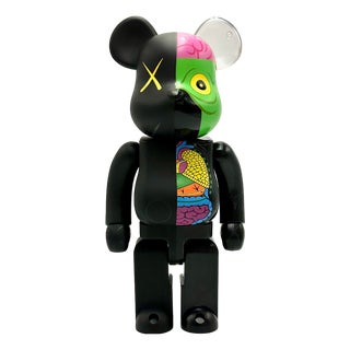 Kaws Black Dissected 400% Bearbrick Companion Figure For Sale
