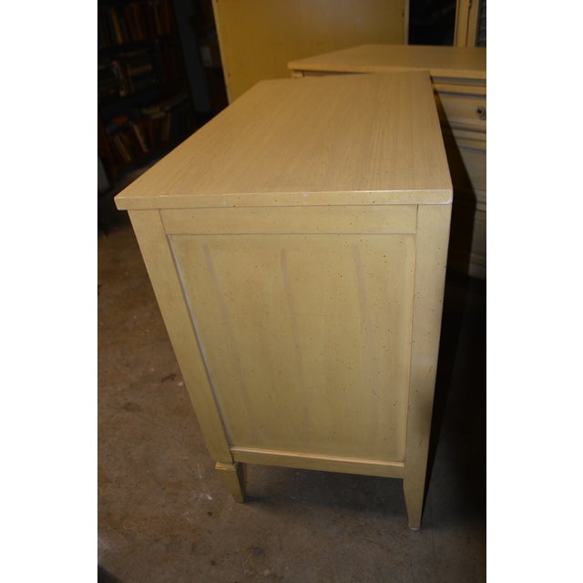 Vintage Attributed to Dixie Furniture French Provincial Style Yellow Double Door Cabinet / Bookcase For Sale - Image 4 of 18