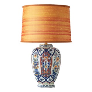 Belgian Polychrome Ceramic Table Lamp from Boch Frères, 1950s For Sale