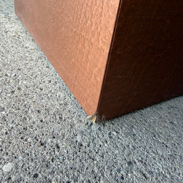 Studio Made Postmodern Copper and Wood Game Table Karl Springer? For Sale - Image 12 of 12