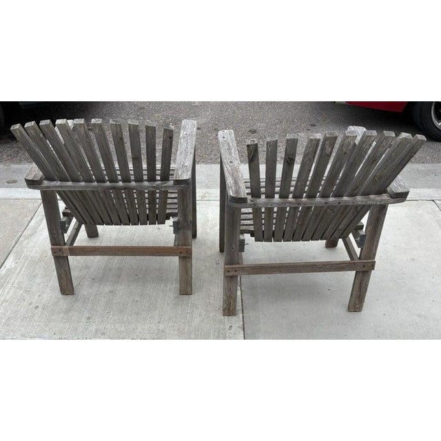 Brown Pair of 1950s Adirondack Lawn or Patio Chairs For Sale - Image 8 of 11