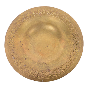 Tiffany Studios New York Bronze Doré Shallow Bowl or Plate With Decorative Border