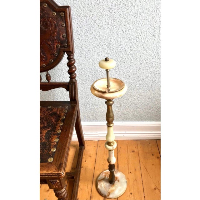 Vintage Brass and Onyx Ashen Cup Stand, 1950s, in Flawless conditions. Designed 1950 to 1959