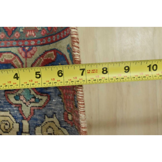 Tabriz Rug 9’8” X 12’9” Pink Wool Vintage Distressed Hand-Knotted Carpet For Sale - Image 13 of 15