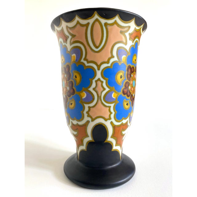 Gouda Holland Vintage 1920's Art Nouveau Hand Painted Floral