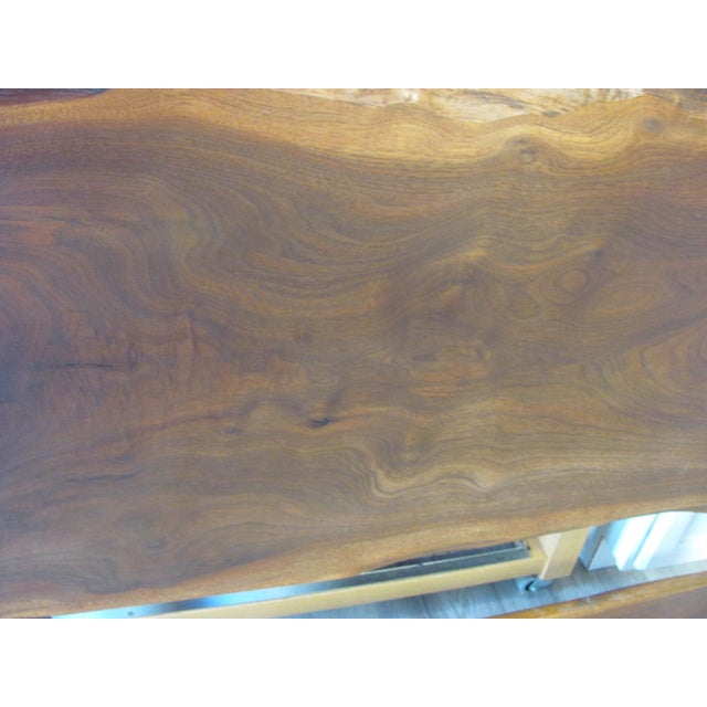 Mid-Century Modern George Nakashima Twin Headboard Walnut Live Edge Circa 1970 Excellent For Sale - Image 3 of 15