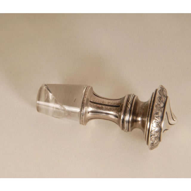 Antique Sterling Silver Decanters and Glass Tableware Neoclassical Silver- Tableware Louis XVI - A Pair For Sale - Image 12 of 13