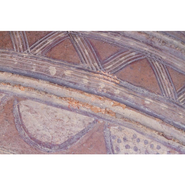 Tall Painted African Clay Water Pot For Sale - Image 11 of 12