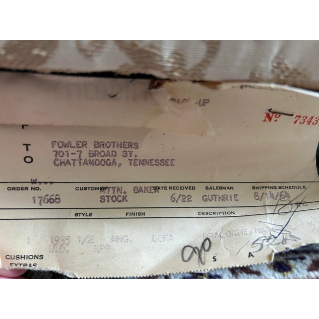 Light Yellow Vintage 1960s MCM Baker Sofa For Sale - Image 8 of 8