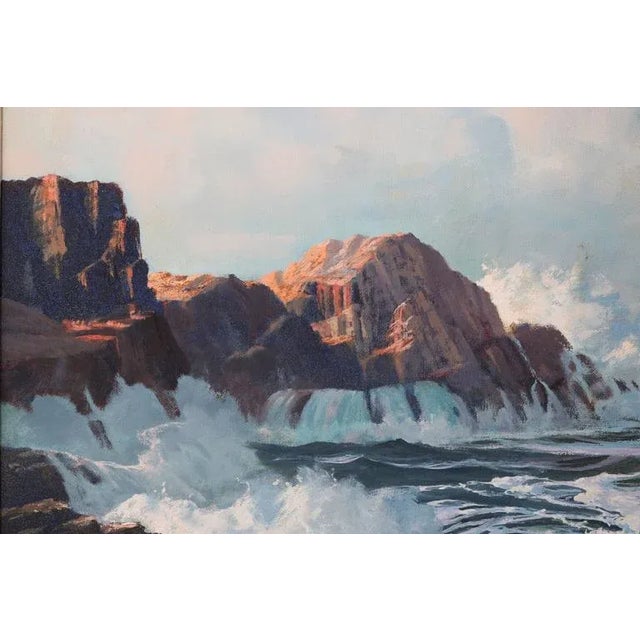1960s Unframed for Mark Only * Oil Painting "Shore Line at High Tide" by Robert P. Wheeler For Sale - Image 5 of 11