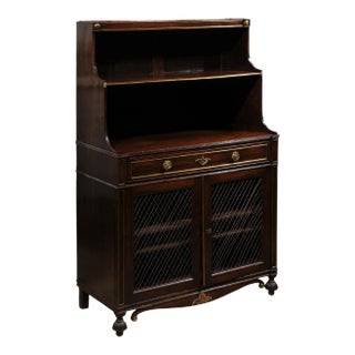 Early 19th Century English Regency Period Chiffonnier Cabinet Waterfall With Brass Fittings For Sale