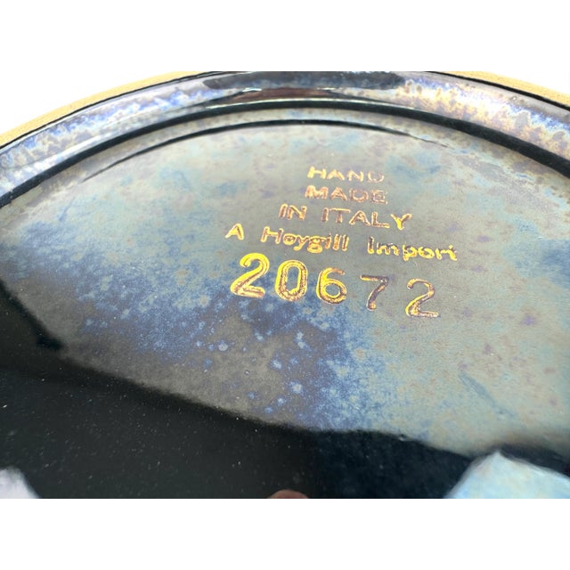 Vintage Italian Black and Red Ceramic Ashtray With Gilt Dragon Motif For Sale - Image 10 of 10