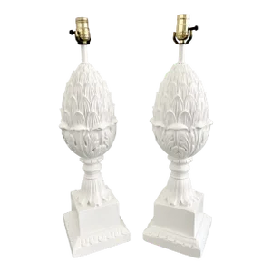 Boho Chic Pineapple Table Lamps - a Pair