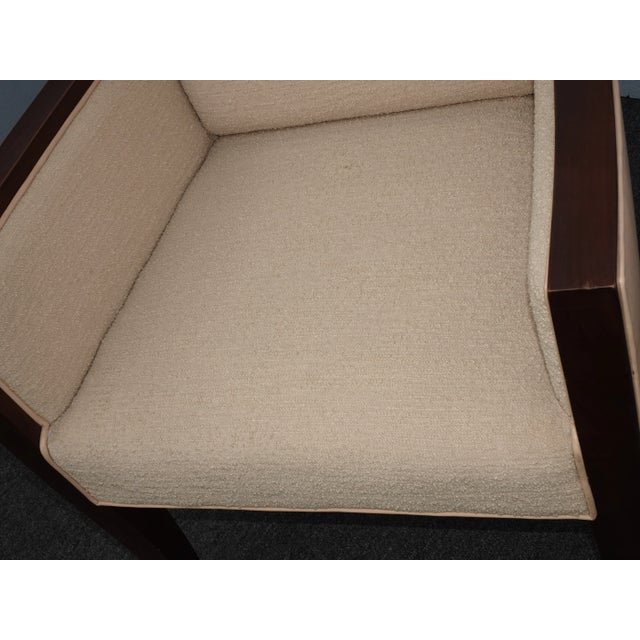 Vintage Baker Mid Century Peach Accent Chair Wrapped in Leather For Sale - Image 10 of 13