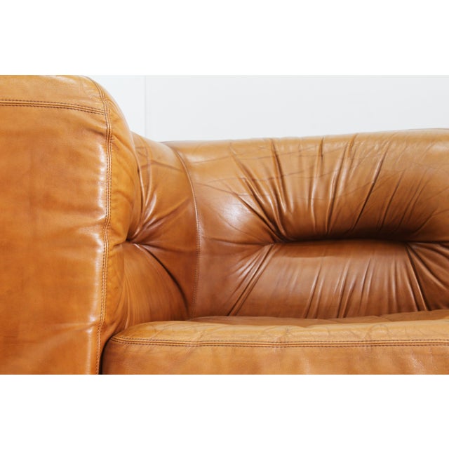 Animal Skin Vintage Modular Sofa in Cognac Leather, Italy, 1970s, Set of 4 For Sale - Image 7 of 13